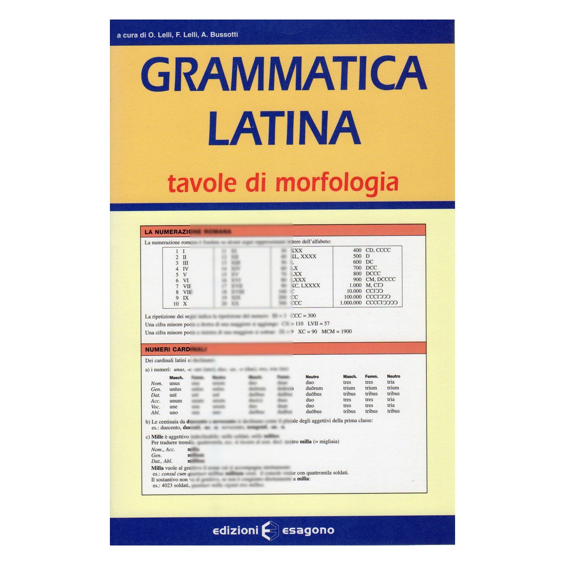 Grammatica latina - Tavole di morfologia - Scheda